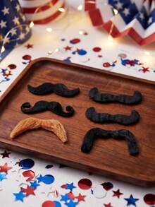 6pcs Self-Adhesive Realistic Fake Mustache Party Decoration Accessories, Natural Wear Effect, Suitable For Adults Men And Women, Applicable For Halloween, Party, Masquerade, Christmas, Thanksgiving - Multicolor - View 6