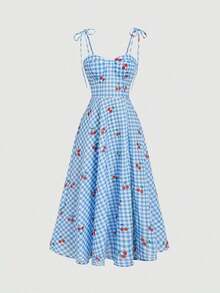 MOD Vestido de tirantes bustier unicolor - Azul y blanco - Ver 4