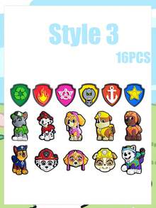 Paw Patrol Shoe Charms, Featuring Chase, Mar Shall, Skye, Rubble, Rocky, Zuma & Everest, Cute PVC Decorations For Clogs, Themed Accessories For Party Favors, Festive Celebrations & Goodie Bags, Ideal For Fans To Customize Footwear At Any Gathering - Shoe Flower - View 11