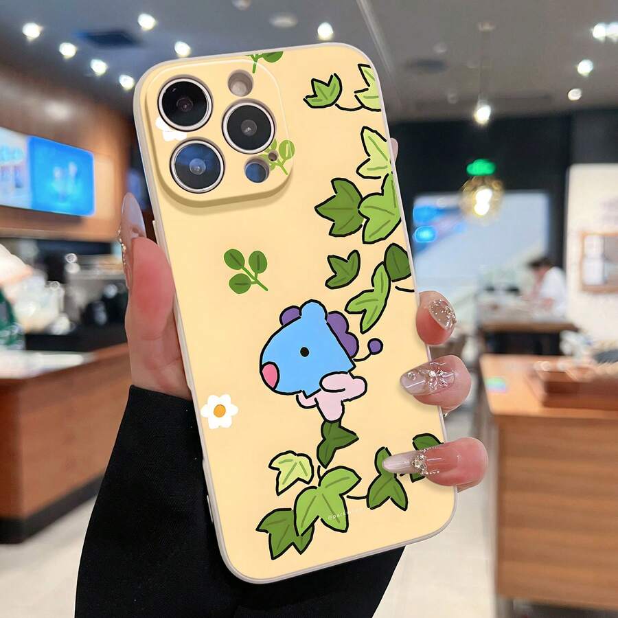 Funda para móvil con un bonito diseño de animales de dibujos animados, compatible con Samsung, Apple, VIVO, OPPO, , Transsion, ,  y Honor. Fabricada en TPU, ofrece protección contra golpes y caídas. Un regalo ideal para amigos y familiares. - Negro - Ver 1