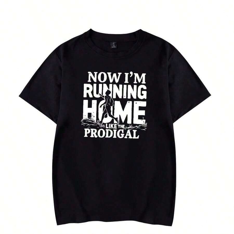 Grafik-T-Shirts für Männer Sommerkollektion GraphicJosiah Queen Merch Running Home Sommer Unisex Kurzarm-T-Shirt Mode Y2K Bedrucktes Casual-Stil T-Shirt Sommer-Outfit, Vatertag, Abschlussfeier, Unabhängigkeitst - Schwarz - Übersicht 1