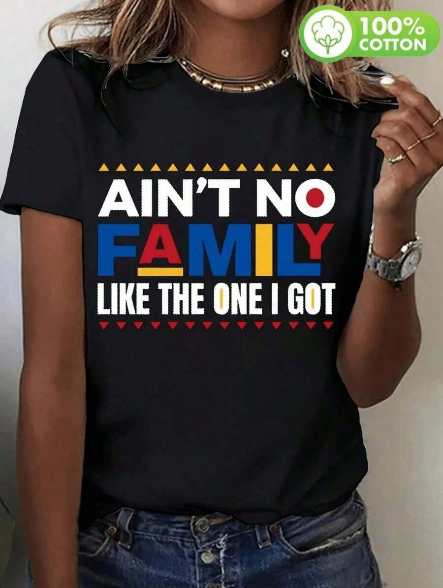 100% cotton Camiseta gráfica para mujer con estampado de pato y el eslogan "Got Any Grapes" - Negra, manga corta, cuello redondo, top casual ligero - Negro 7 - Ver 1