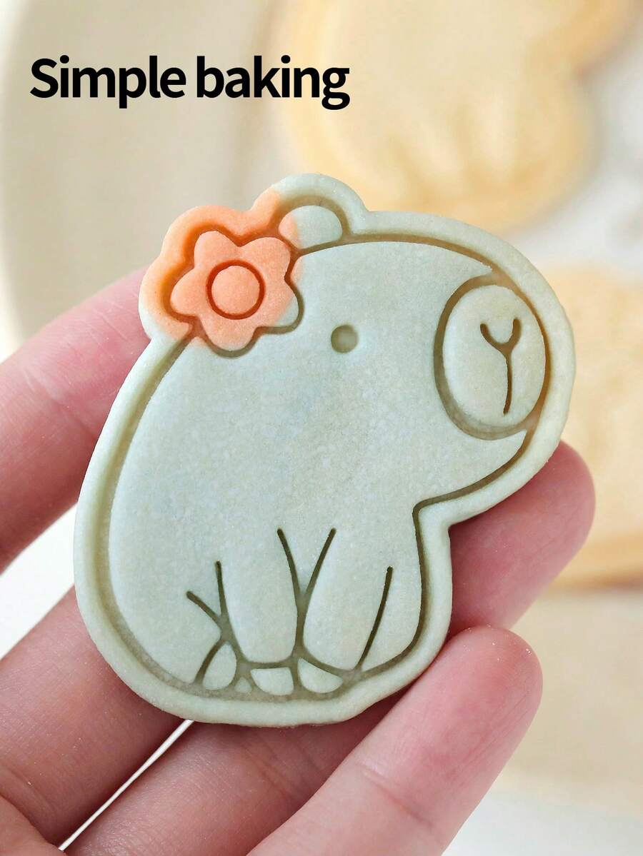 1 buah Cetakan Kue Capybara Lucu, Cetakan Biskuit Timbul 3D Berbentuk Hewan Kreatif, Cetakan Kue & Tanah Liat DIY, Stempel Tekan Kue Kartun untuk Dekorasi Pesta Ulang Tahun, Hadiah & Kerajinan Dapur Rumah