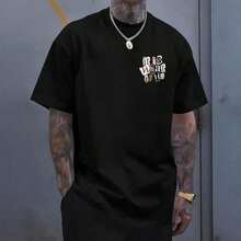 Camisetas Gráficas Oversize para Hombre, Camiseta con Estampado 'Es Lo Que Es', Estilo Vintage Streetwear, Camisetas Holgadas Grunge de Estilo Rapero 8VGP - Negro - Ver 2