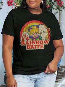 Camiseta Retro Brite para Mujeres de Talla (Vintage de los 80 y 90) - Negro - Ver 8
