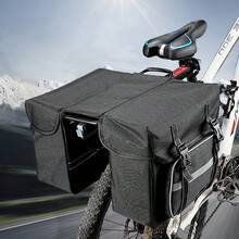 Sacoche de vélo, sacoche de vélo de 28 litres, sacoche étanche avec bandes réfléchissantes, sacoche de vélo double couche, sacoche de selle (grise) - Gris - Voir 1