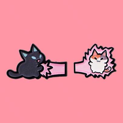 Cute Explosion Cats Enamel Pin Cartoon Animals Brooch Lapel Pins Badge On Backpack Clothing Accessories Fashion Jewelry Gifts