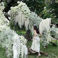 1/2/3/4/5/10件人造懸垂莧花，花藝藝術，懸掛花卉裝飾，婚禮拱門裝飾，背景裝飾 - 白色 - 查看 3