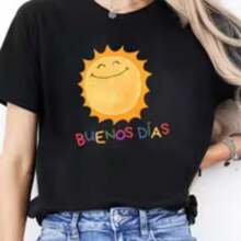 Printed T-Shirt For Men And Women - Black - View 1