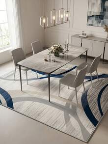 1pc Modern Minimalist Abstract Geometric Line Area Rug, Lightweight Plush Faux Wool Rug, Machine Washable Carpet For Living Room, Bedroom, Bathroom, Entryway - Suitable For Christmas Decor, 700GSM, Indoor/Outdoor Use, Home Decor - Multicolor - View 2