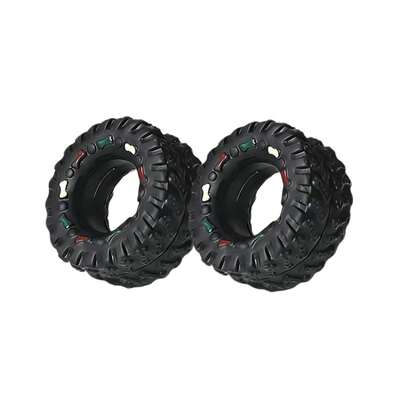 2 món đồ chơi gặm nướt bền chắc cho chó con - Đồ chơi gặm hình lốp xe tương tác cho chó với thiết kế phát ra tiếng kêu bền bỉ, thích hợp cho việc huấn luyện răng và vui chơi.