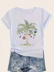 Soft 100% Cotton T-Shirt. Plus Size Women's T-Shirt, Casual And Fashionable, Comfortable, Loose-Fitting, Breathable, Cotton, Goes With Everything. Great. - 白色 - 查看 2