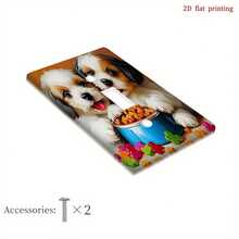 1pc Dog Feeding Printed Switch Panel Cover, 2D Flat Printing Decorative Plate, Cute Pet Style Niche Home Accessory - A - View 14