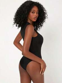 Body tank de cuello redondo - Negro - Ver 7