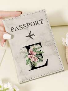 1pc A-Z 26 Letters Fashionable Letter Print Stylish Burgundy Passport Cover, Premium PU Leather Passport Wallet With Multi-Card Pockets For Credit Cards, Boarding Passes, And IDs, Compact And Portable Travel Essentials Organizer For Women, Men - Pink - View 110
