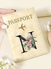 1pc A-Z 26 Letters Fashionable Letter Print Stylish Burgundy Passport Cover, Premium PU Leather Passport Wallet With Multi-Card Pockets For Credit Cards, Boarding Passes, And IDs, Compact And Portable Travel Essentials Organizer For Women, Men - Pink - View 89