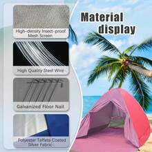 UPF 50+ Instant Pop Up Beach Tent - Includes Carry Bag , Sun Shelter For Family, 2-3 People With Triangle Design – Lightweight Portable Canopy For Beach, Camping & Outdoor - Multicolor - View 3