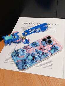 Disney Lilo And Stitch Phone Case : 3D Fluffy Pattern Border Protector Phone Soft Phone Case With A Free Cute Stitch Bracelet Chain Lanyard, Stitch, Lilo, Angel, For Apple 17 Promax 17 Pro 16 15 14 13 12 11 Pro Max XS Max X XR Soft Cover Summer Phone Case - 白色 - 查看 6