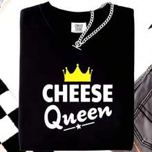 Camiseta Cheese - Camiseta Divertida de Queso 220g - Camiseta Básica de Algodón para Hombre - Comodidad Inigualable - Adecuada para todas las personas, ya sean mujeres o hombres - Tejido duradero de alta calidad, adecuado para todas las estaciones, suave al tacto pero diseñado para durar - Camisetas transpirables para mujer. en atuendo de otoño. S para woM. en vaC. Conjunto de ropa deportiva. S woM. con un disfraz de Halloween - Negro - Ver 1