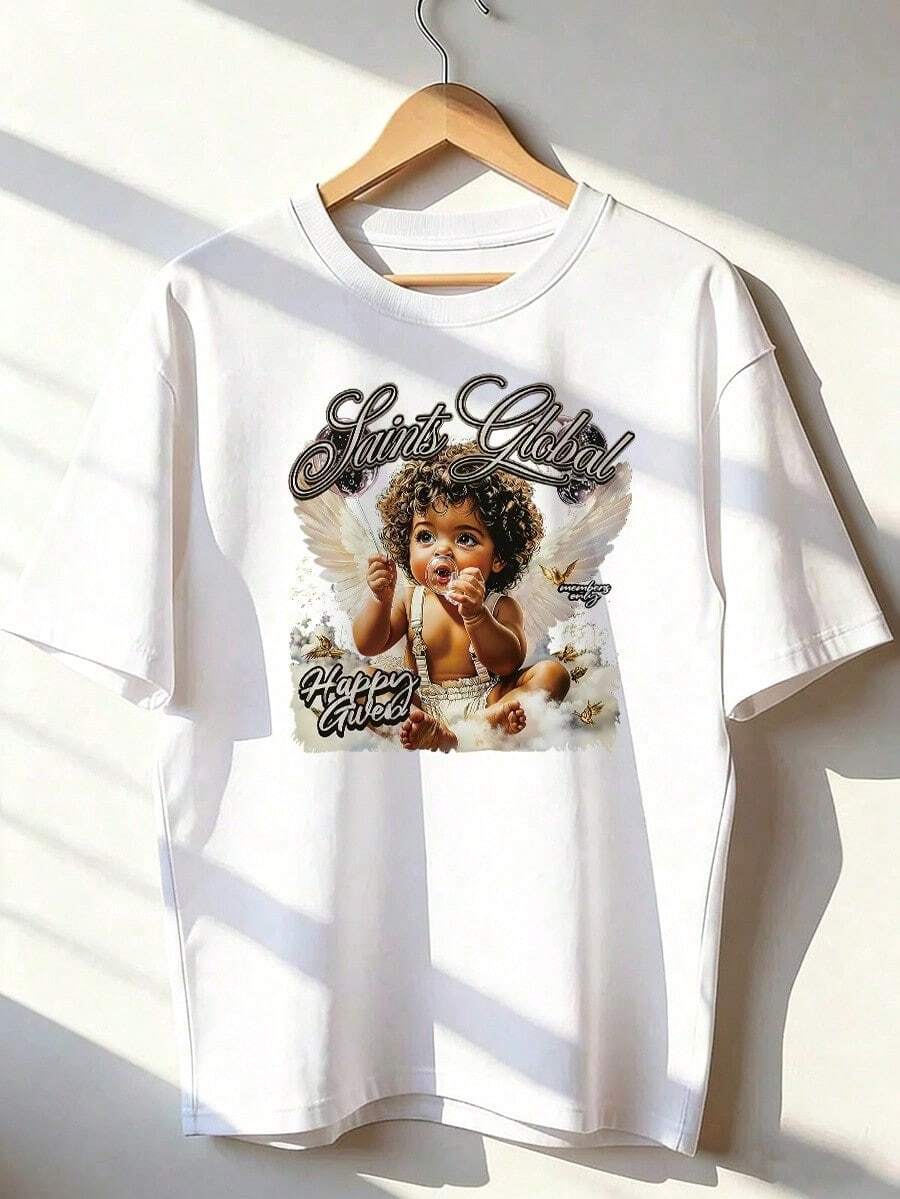 Grunge And Streetwear Style Short Sleeve T-Shirt, Fashionable Short Sleeve T-Shirt For Spring And Summer 2026, Made In Mexico, 180 Grams. Cartoon Print, Couple Design, Suitable For Indoor Or Outdoor Wear. Crew Neck, Unisex, Ideal For Office And Leisure. One-Pack. - WH-P631577SLNDXZGY507 - 查看 1