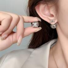 Khuyên tai dạng đinh tán hình cầu nhỏ rỗng, kiểu dáng sang trọng mới, khuyên tai mạ đồng cao cấp dành cho nữ. - Khuyên tai tròn nhỏ - Xem 4