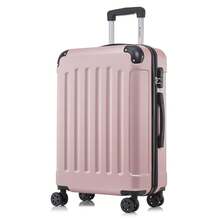 YONSLY Hard Shell Suitcase 16/20/24/28 Inches With 4 360° Wheels Sturdy Double Zipper Combination Lock Mesh Pocket Soft Rubber Handle Travel Suitcase - 粉色 - 查看 12
