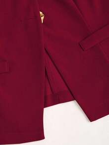 Tall Top sin mangas minimalista y básico de mujer alta con botones grandes de metal estilo francés - Burdeos - Ver 4