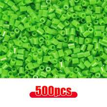 500 hạt nhựa nhỏ 2.6mm, hạt ghép hình pixel, hạt sắt nung chảy, hạt trang trí DIY chất lượng cao, quà tặng thủ công. - Đậu - Xem 15