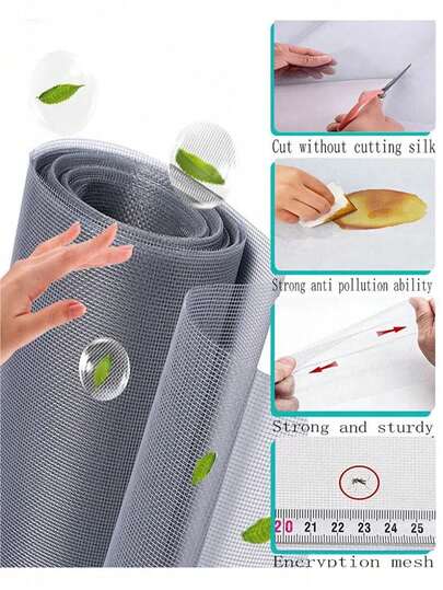 Lưới chống muỗi và bụi cỡ lớn, tự cắt, thoáng khí, có thể giặt được, dùng cho cửa sổ, cửa ra vào nhà và sân vườn.