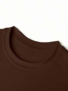 Camiseta con Estampado Coffee Club, Camiseta Casual de Manga Corta y Cuello Redondo para Mujer, para Primavera y Verano - Marrón - Ver 4