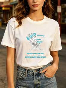 Fashionable Everyday T-Shirt - Touching Angel Wings T-Shirt For Dad - A Touching Commemorative Gift Suitable For Family And Friends, Comfortable 180g Unisex T-Shirt, Perfect For Father's Day Celebrations Or Company Team-Building Activities. - 白色 - 查看 1