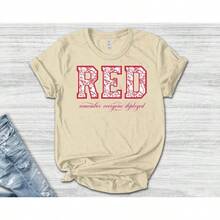 "Remember All The Demobilized" T-Shirt, Military Support, Red Friday T-Shirt, Patriotic Clothing, On Friday We Wear Red SMVU05-TS Women's Blouses > Ladies' Blouses - 紅色 - 查看 3
