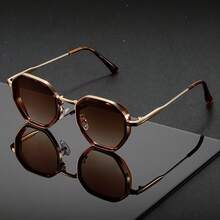 1pc Retro Round Tortoiseshell Frame Unisex Fashion Glasses, Suitable For Daily Wear, Parties, Gatherings, Travel, Beach - Fashionable And Versatile Design For Men And Women - Multicolor - View 4