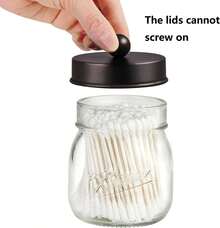 Euuztu Jar Bathroom Accessories Set 4 Pcs -Lotion Soap Dispenser & 2 Qtip Holders & Toothbrush Holder - Rustic Farmhouse Decor, Bathroom Home Decor - Đồng - Xem 4