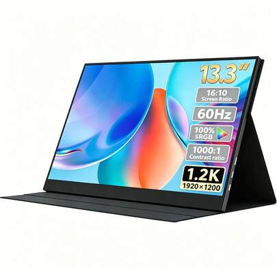 13.3 Inch Portable Gaming Monitor, 1920x1200P HD, Business Travel External Display Screen, Suitable For Laptop