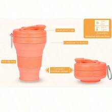 16-Ounce Silicone Foldable Travel Cup, Equipped With A Straw And Sealing Lid, Suitable For Both Hot And Cold Beverages; Foldable And Retractable, Portable And Space-Saving, Ideal For Outdoor Camping And Travel; Microwave- And Dishwasher-,  And Durable - 淡紫色 - 查看 11