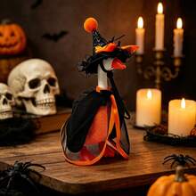 7 Inches Desk Goose Halloween Outfits, Cute Mini Goose Witch Hat And Cloak Set, Goose Statue Holiday Clothes - Sets - View 2
