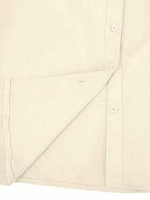 Blusa de manga larga con cuello en V de unicolor para mujer, elegante y esencial para el trayecto de primavera - Albaricoque - Ver 5