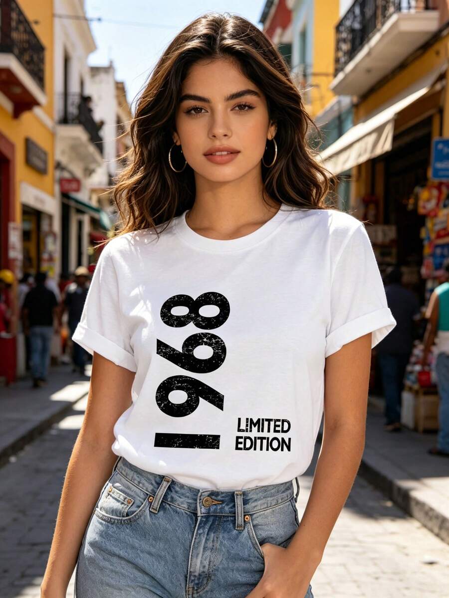 Limited Time Offer, Limited Quantity Available, Lightning, Women's Casual Shirt, Elegant, Women's Short Sleeve Sports T-Shirt, 1968 Limited Edition. - 白色 - 查看 1