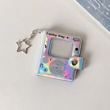 1 cái, Album ảnh thẻ ID mini bóng bẩy hình ngôi sao đuổi bắt 2 inch, móc khóa mặt dây chuyền. - Album ảnh Laser - Xem 15