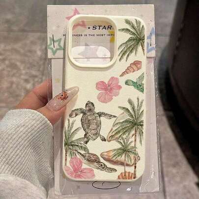 1 adet Şık Deniz Kaplumbağası Telefon Kılıfı, Deniz Temalı, TPU Malzeme, Taze Deniz Kaplumbağası, Tropikal Plaj, Palmiye Ağacı ve Hibiskus Çiçek Kolaj Deseni, 17 Pro Max/17/16 Pro Max/15/13/12/11, S20 FE/A15/S24/A55, Note 11/12/13 Pro ile Uyumlu, Tam Korumalı Yumuşak Kılıf, Uluslararası Versiyon, Yerli Versiyon Değil, Bahar Hediyesi