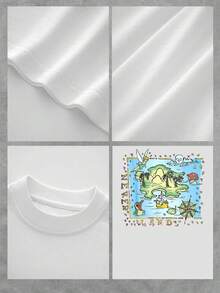 Magical Island With Fairies Sailing On Blue Seas And Palm Trees That Evoke Dreams And Adventures In A Lost World Full Of Fantasy And Freedom. Comfortable And Soft Women's T-Shirt For Everyday Wear - 白色 - 查看 4