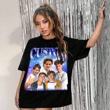 LucBuy Camisetas Personalizadas de Rap Pirata, Sudadera Extragrande con Texto y Fotos de Caras Retro Personalizadas, Cara Gráfica Cuello Redondo Casual Hombro Caído Sudaderas con Capucha Regalos - Estilo 8 - Ver 3