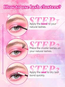 156pcs D-Curl Mixed Length 8-16mm Fluffy & Lightweight False Eyelashes, Natural Lash Extension, Reusable Eyelash Cluster - View 4