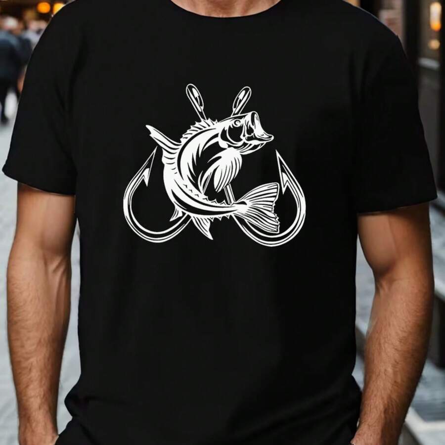 Printed T-Shirt For Men And Women - Black - View 1
