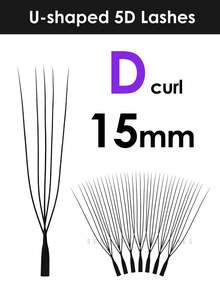 Seedew 1pc 12Rows U-Shaped 4D/5D Lashes U Lash Extensions U-4D U-5D 0.07mm Mix8-15mm Mix8-13mm C D L LU Curl Eyelashes Volume Eyelash Natural Soft DIY Premade Fan False Eyelashes - Black - View 20