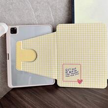1 chiếc ốp lưng máy tính bảng xoay 360° in họa tiết kẻ caro vàng và câu nói truyền cảm hứng, có ngăn đựng bút, tương thích với iPad 10.9/10.2/ Air thế hệ thứ 5/Pro11/10/9.7/Air 2/ (thế hệ thứ 7)/ (thế hệ thứ 8)/ Air 4/5/ Pro 11/ Thế hệ thứ 10 10.9 inch 2022 Smart Case/ Air 13(M3 2025)/ Air 11(M3 2025)/ Air 11(M3 2025)/ 11(A16 2025), tương thích với Oppo Pad, Matepad, Vivo Pad, Honor Pad, Xiaoxin Pad. - Nhiều màu - Xem 1