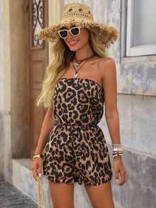 - Mono Halter con Estampado de Leopardo para Mujer, Estilo Vacacional - Multicolor 2 - Ver 6