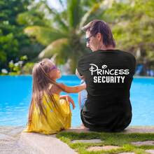 Camiseta de la Brigada de  de Princesas para Hombre, Camiseta del Reino Mágico, para Fiesta de Cumpleaños de Papá, Viajes Familiares, Camiseta con Estampado de Verano FQTL - Negro - Ver 6