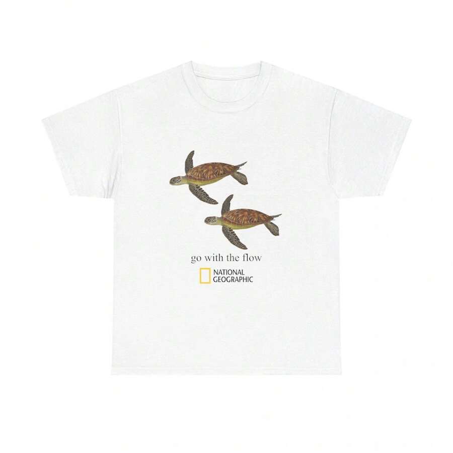 Camiseta de la National Geographic con diseño de tortuga marina, camiseta con temática oceánica - alta calidad - Blanco - Ver 1